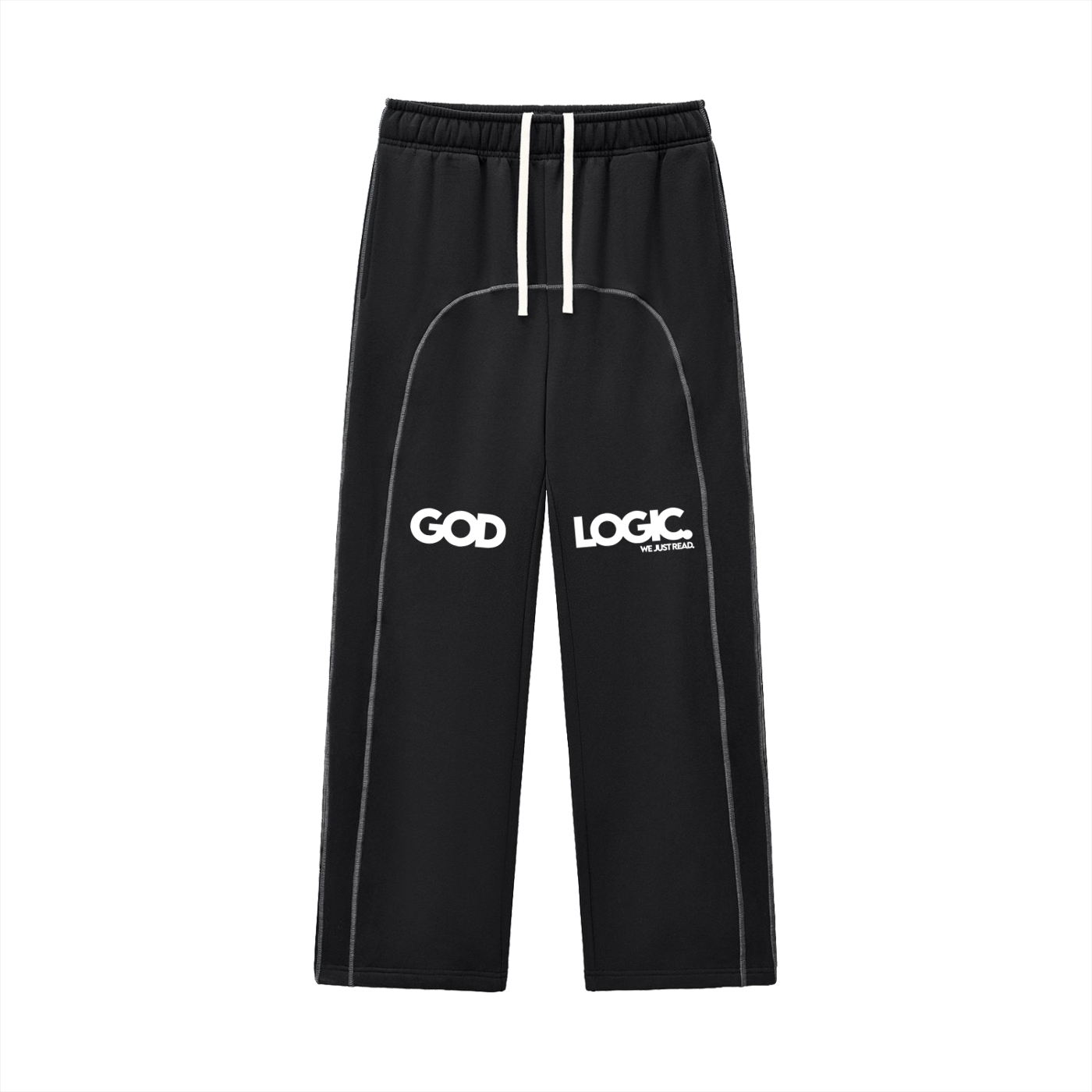 GodLogic-Stitched Boxy Fleece Zip Sweat Pants! [2 Piece]