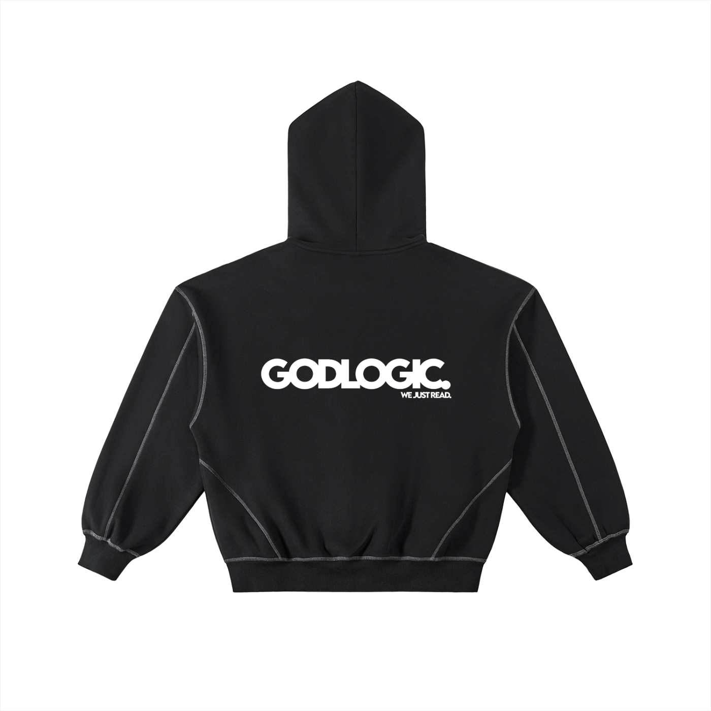 GodLogic-Stitched Boxy Fleece Zip Hoodie! [2 Piece]